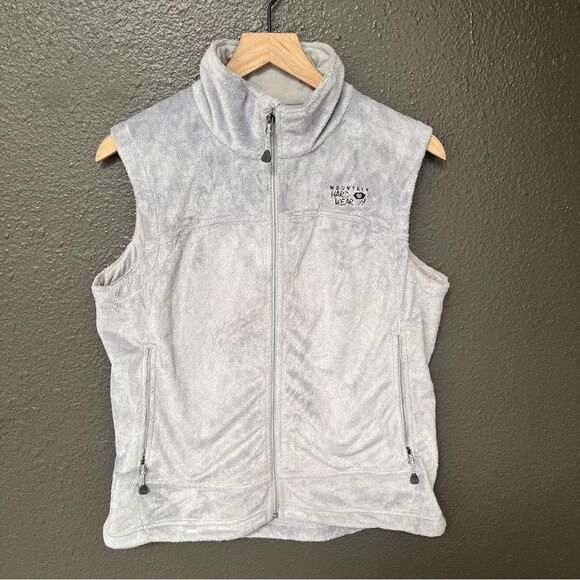 Mountain Hardwear Womens Medium Fleece Vest Full Zip Soft Pile Gray - Picture 1 of 13